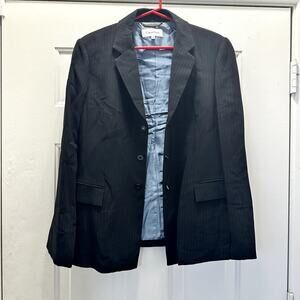 Navy Blue Pin Stripe Calvin Klein Blazer Jacket Suit Plus Size 14